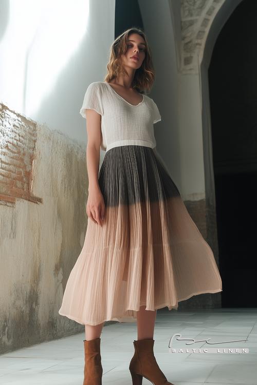 Eco-Friendly Linen Dress in Stylish Setting by Granada Basilica